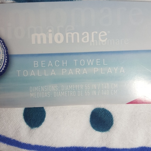 NWT 100% Cotton Round Beach Towel 55in Diameter💙 - Picture 4 of 6